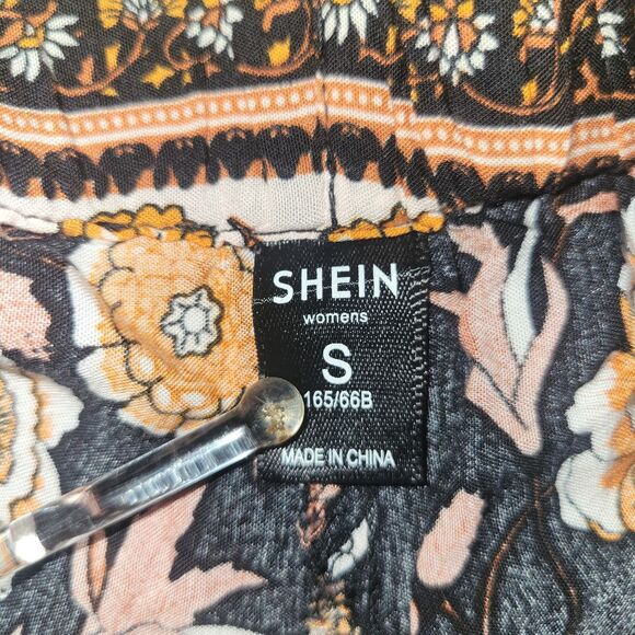 Shein Women’s Floral Boho Wide Leg Pants Size Small 100% Rayon Elastic Waist... - Picture 5 of 5